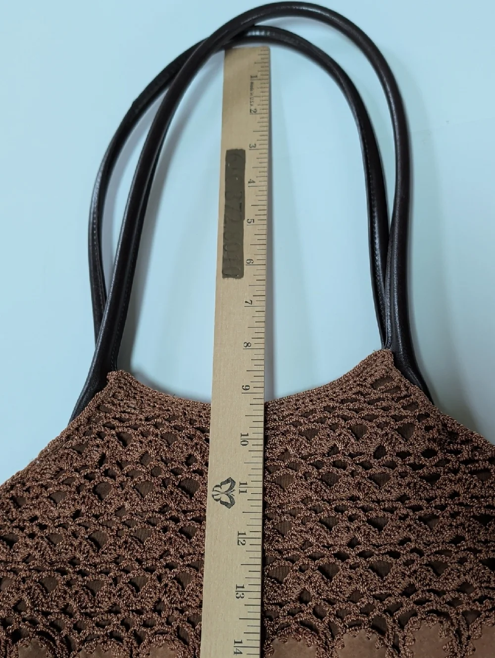 Crocheted Floral Nine West ,Suede Bronze/Brownish Shoulder Bag.